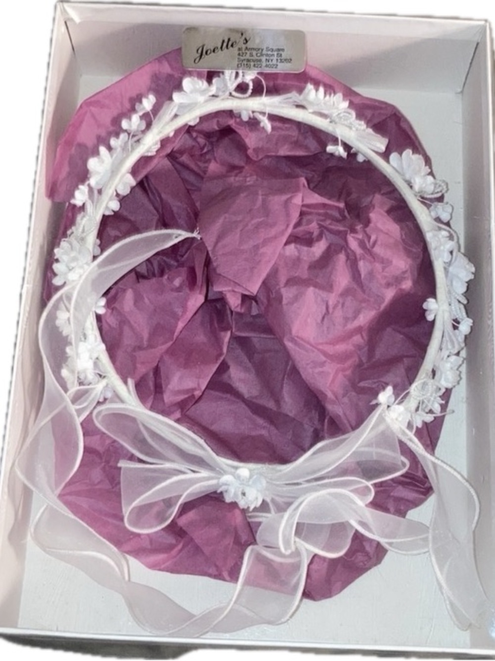 White Floral Crown Headpiece. Flower Girl, Communion, or Pageant